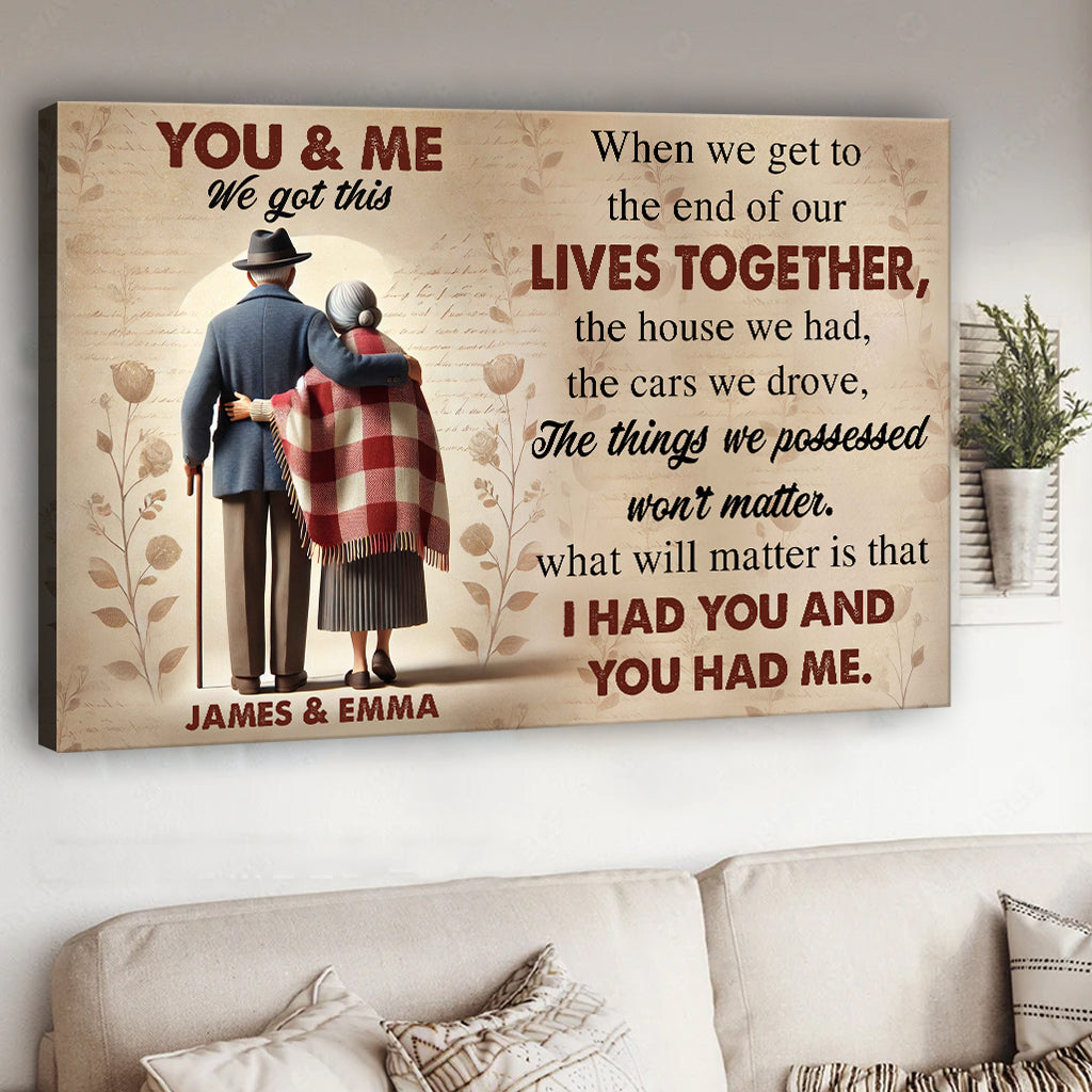 Old Couple Anniversary Gift, Valentine Gift - Personalized Couple Canvas And Poster