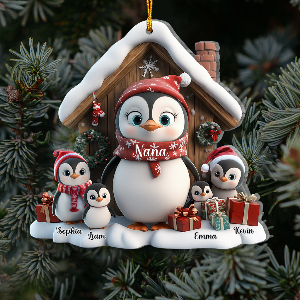 Any Title Cute Penguin Ornament - Personalized Grandma Ornament