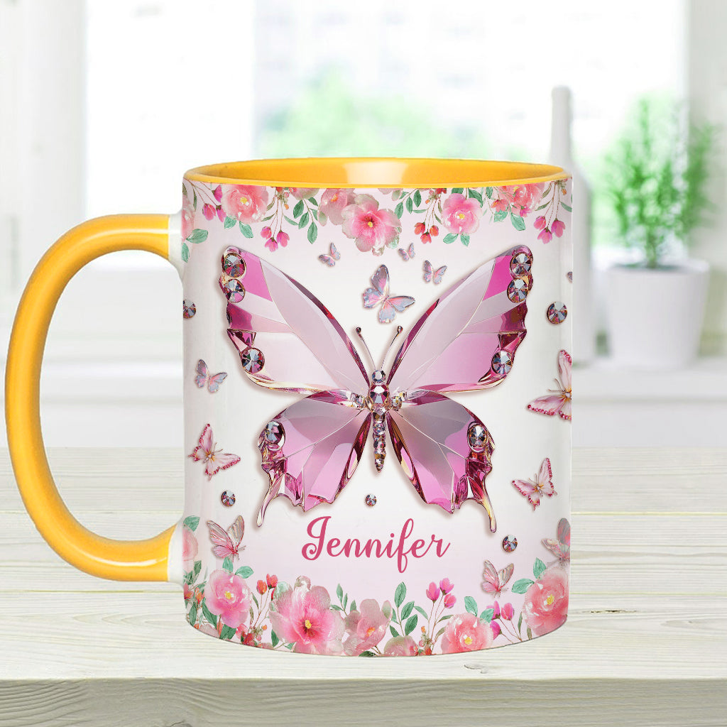 Love Butterflies - Personalized Butterfly Accent Mug