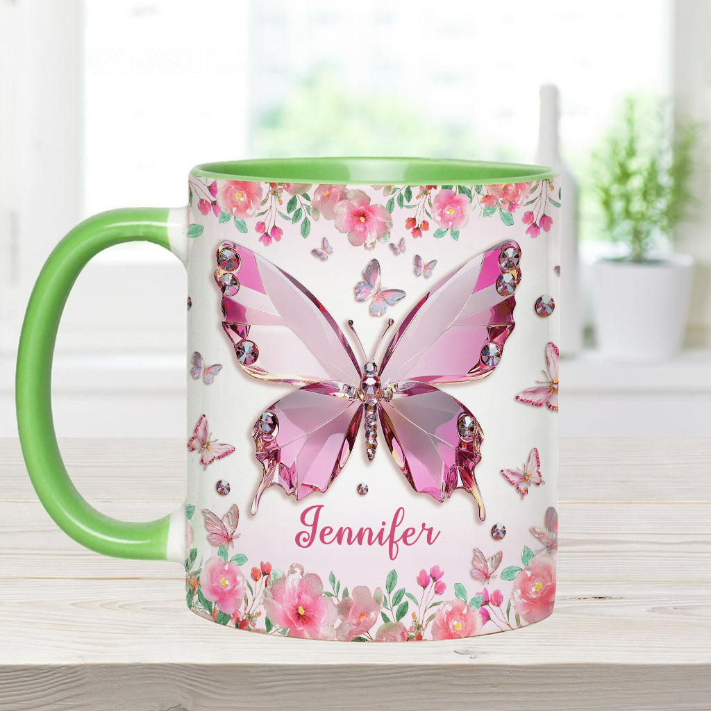 Love Butterflies - Personalized Butterfly Accent Mug