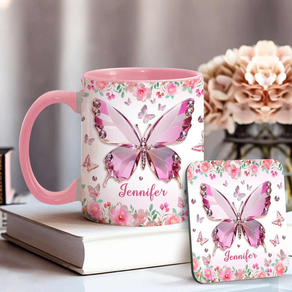 Love Butterflies - Personalized Butterfly Accent Mug