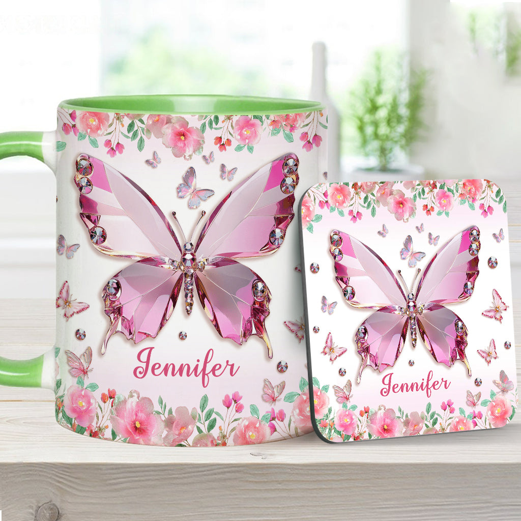 Love Butterflies - Personalized Butterfly Accent Mug