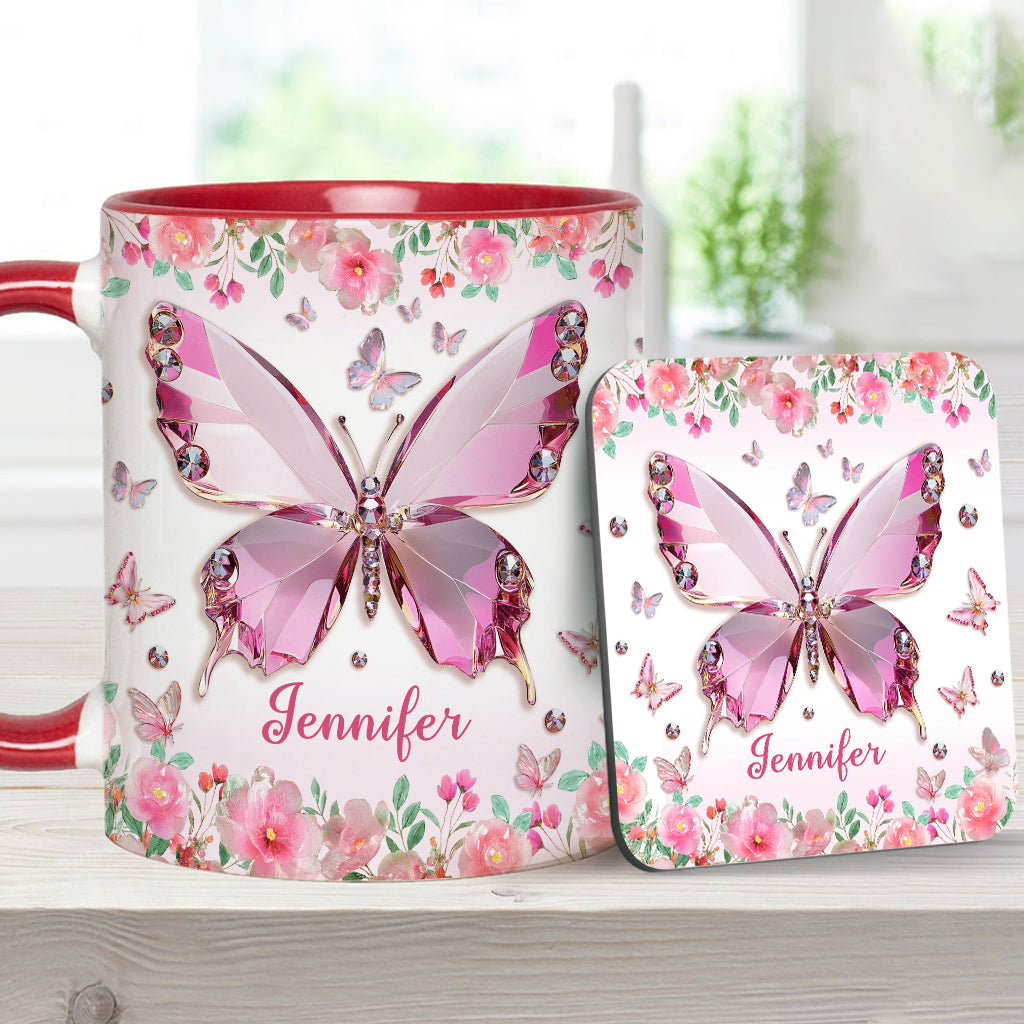 Love Butterflies - Personalized Butterfly Accent Mug