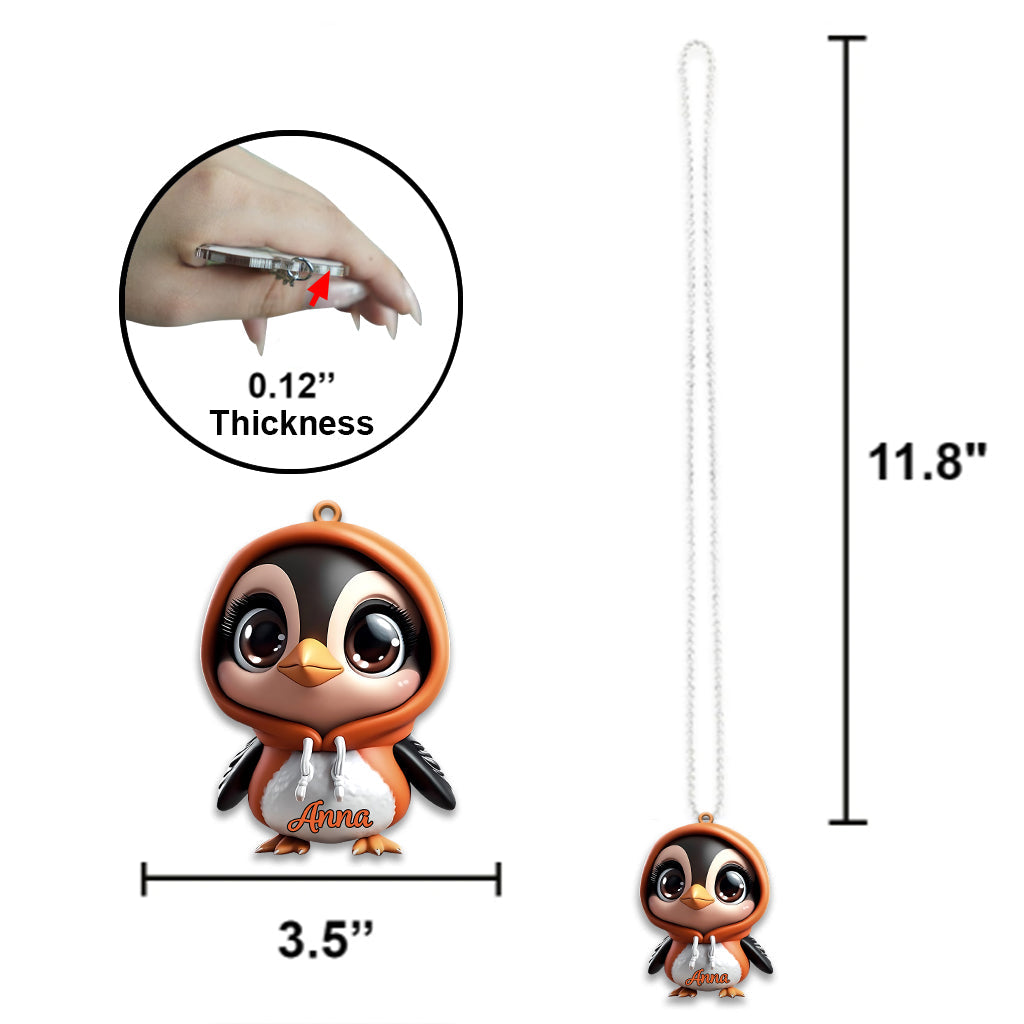 Cute Penguin - Personalized Car Ornament