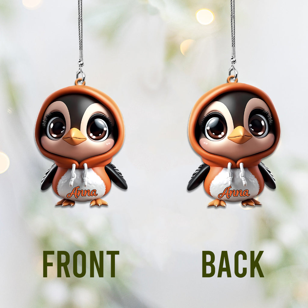 Cute Penguin - Personalized Car Ornament