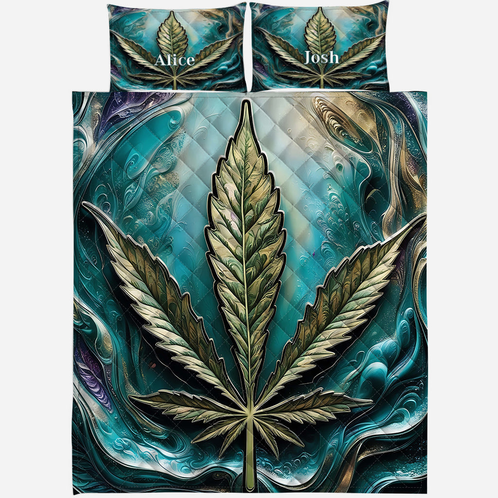 Psychedelic - Personalized Weed Quilt Set