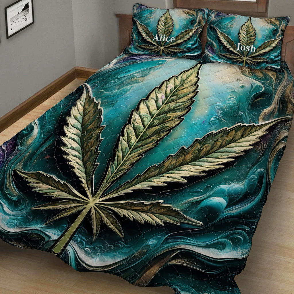 Psychedelic - Personalized Weed Quilt Set