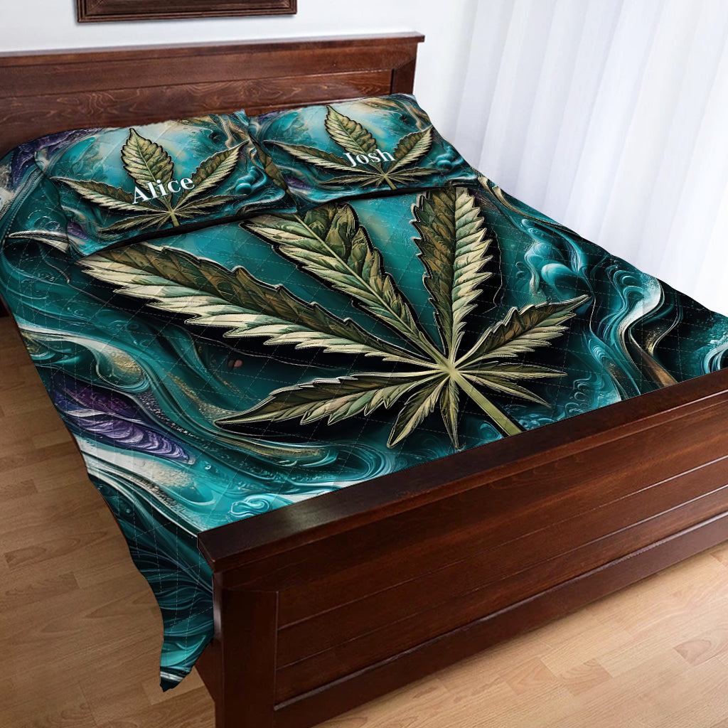Psychedelic - Personalized Weed Quilt Set