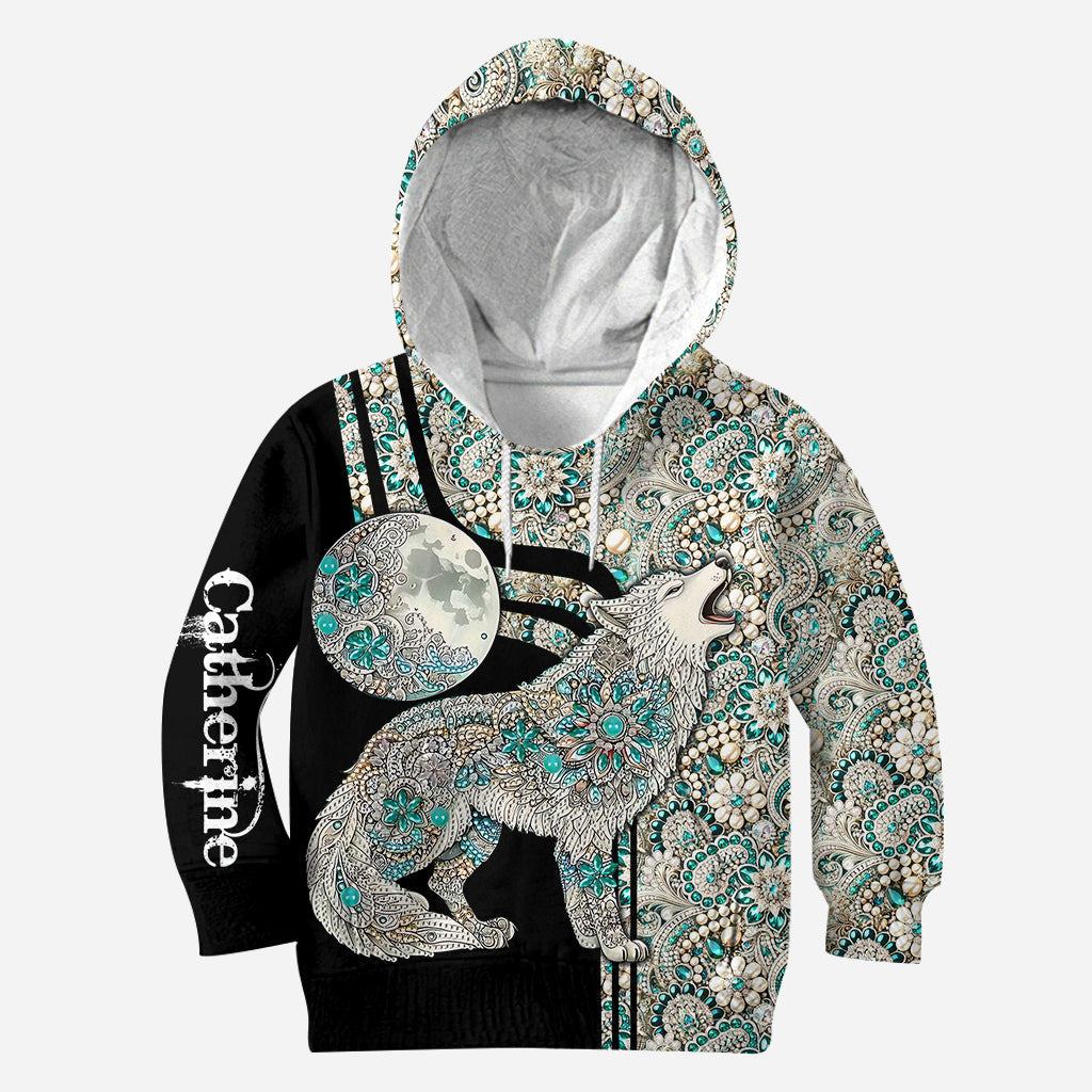 Majestic Snow Wolf - Personalized Wolf Hoodie and Leggings