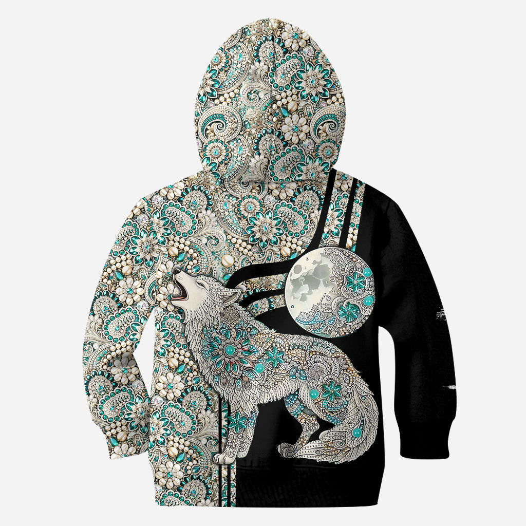 Majestic Snow Wolf - Personalized Wolf Hoodie and Leggings