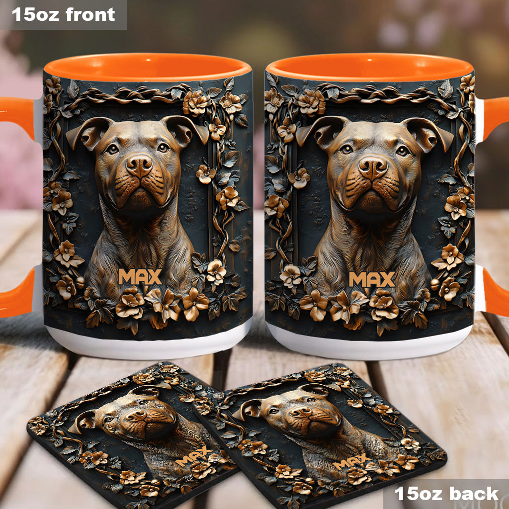 Strong Pitbull - Personalized Dog Accent Mug
