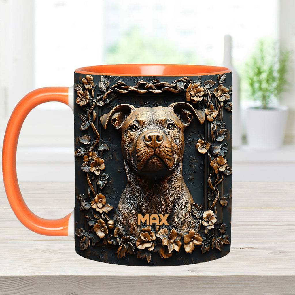 Strong Pitbull - Personalized Dog Accent Mug