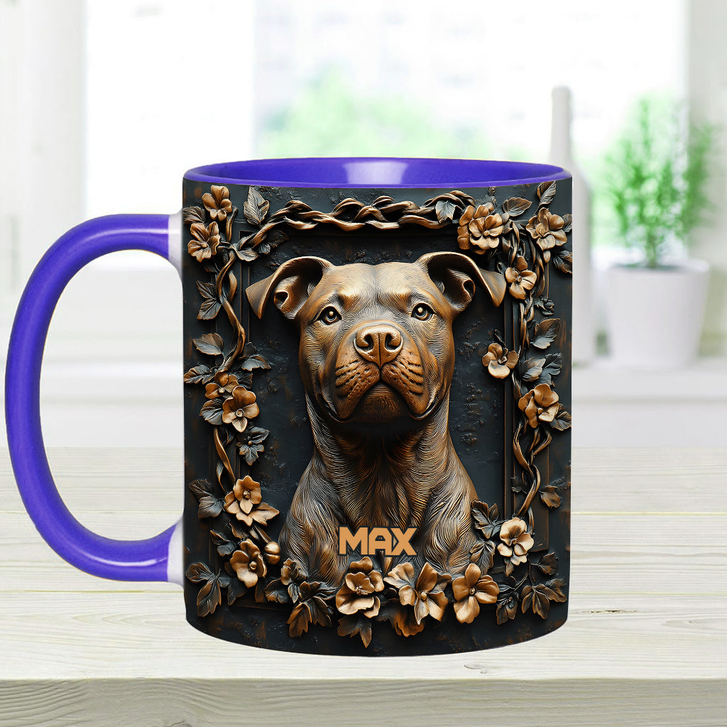 Strong Pitbull - Personalized Dog Accent Mug