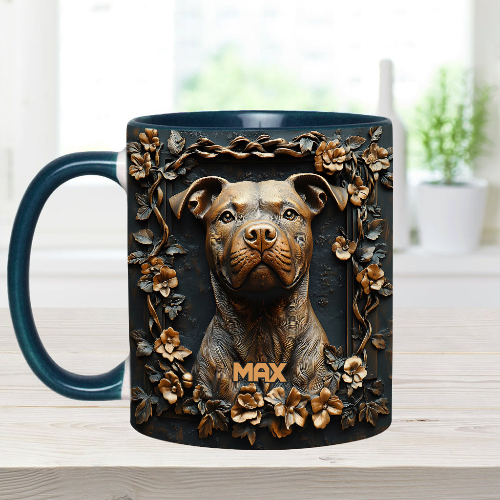 Strong Pitbull - Personalized Dog Accent Mug