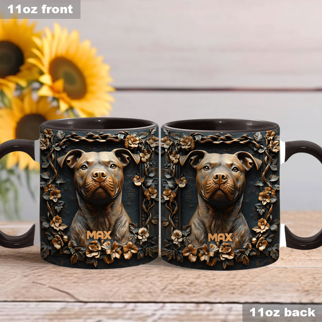 Strong Pitbull - Personalized Dog Accent Mug