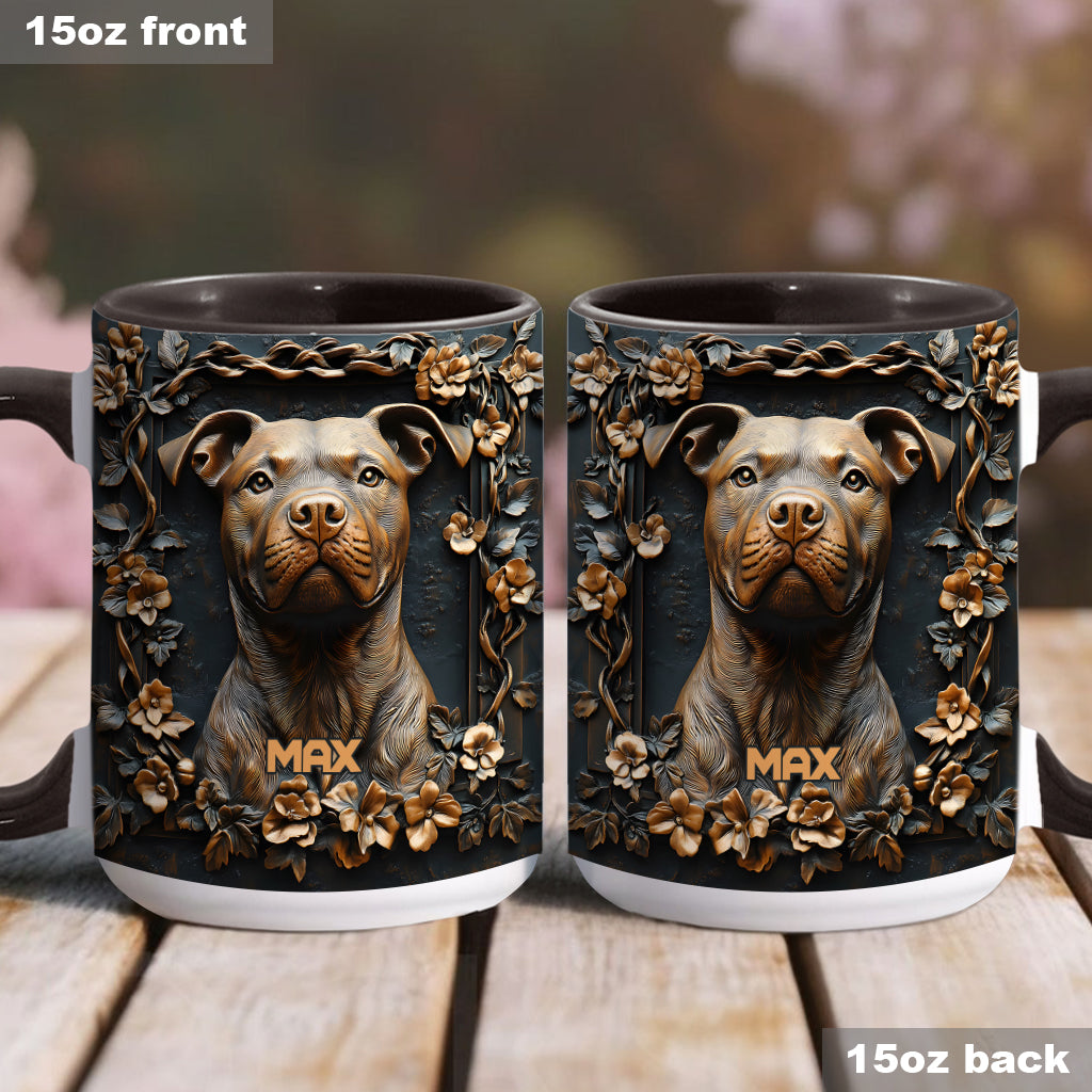 Strong Pitbull - Personalized Dog Accent Mug
