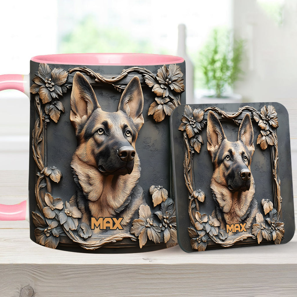 Strong German Shepherd - Personalized Dog Accent Mug