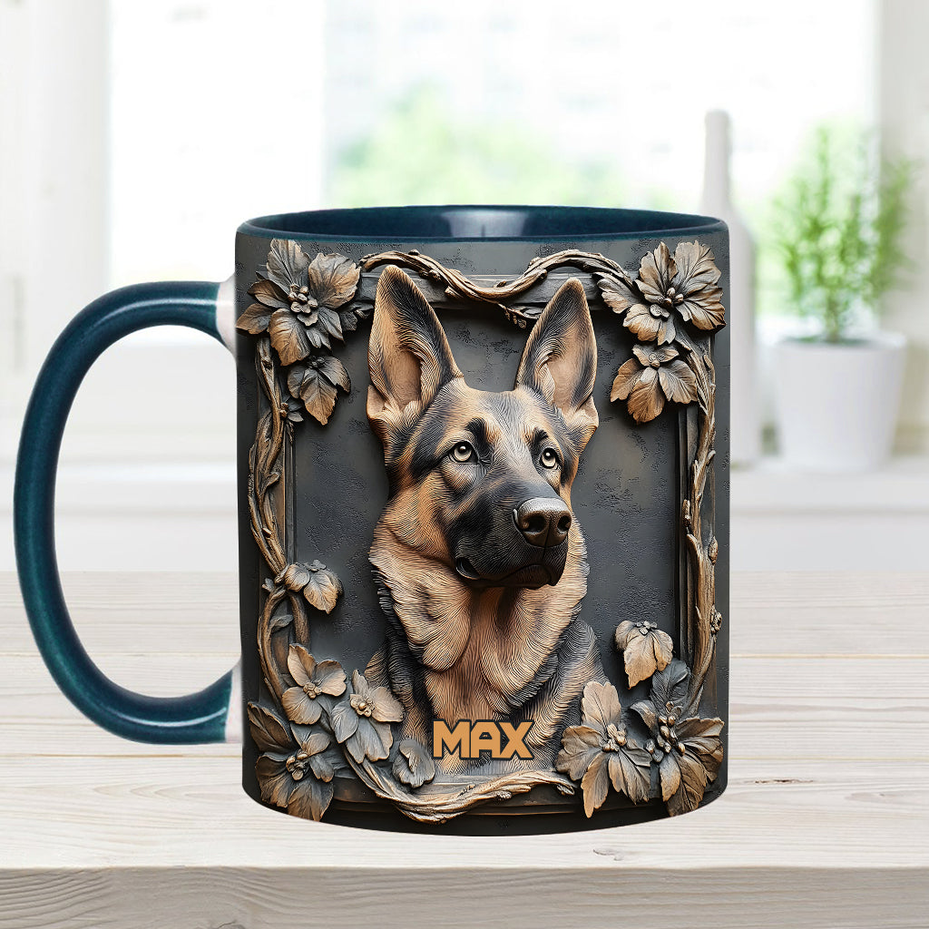 Strong German Shepherd - Personalized Dog Accent Mug