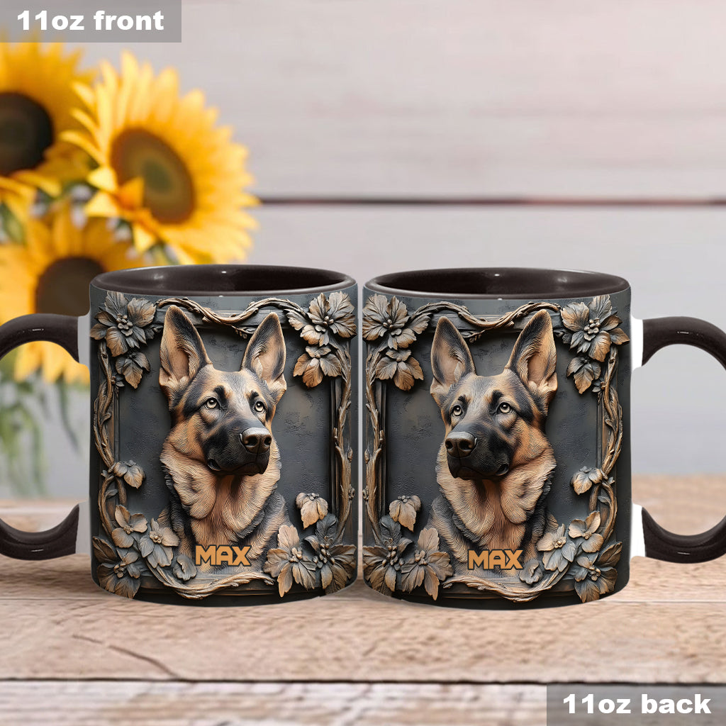 Strong German Shepherd - Personalized Dog Accent Mug