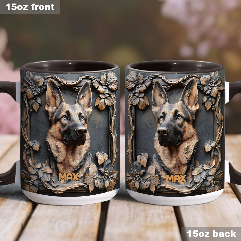 Strong German Shepherd - Personalized Dog Accent Mug