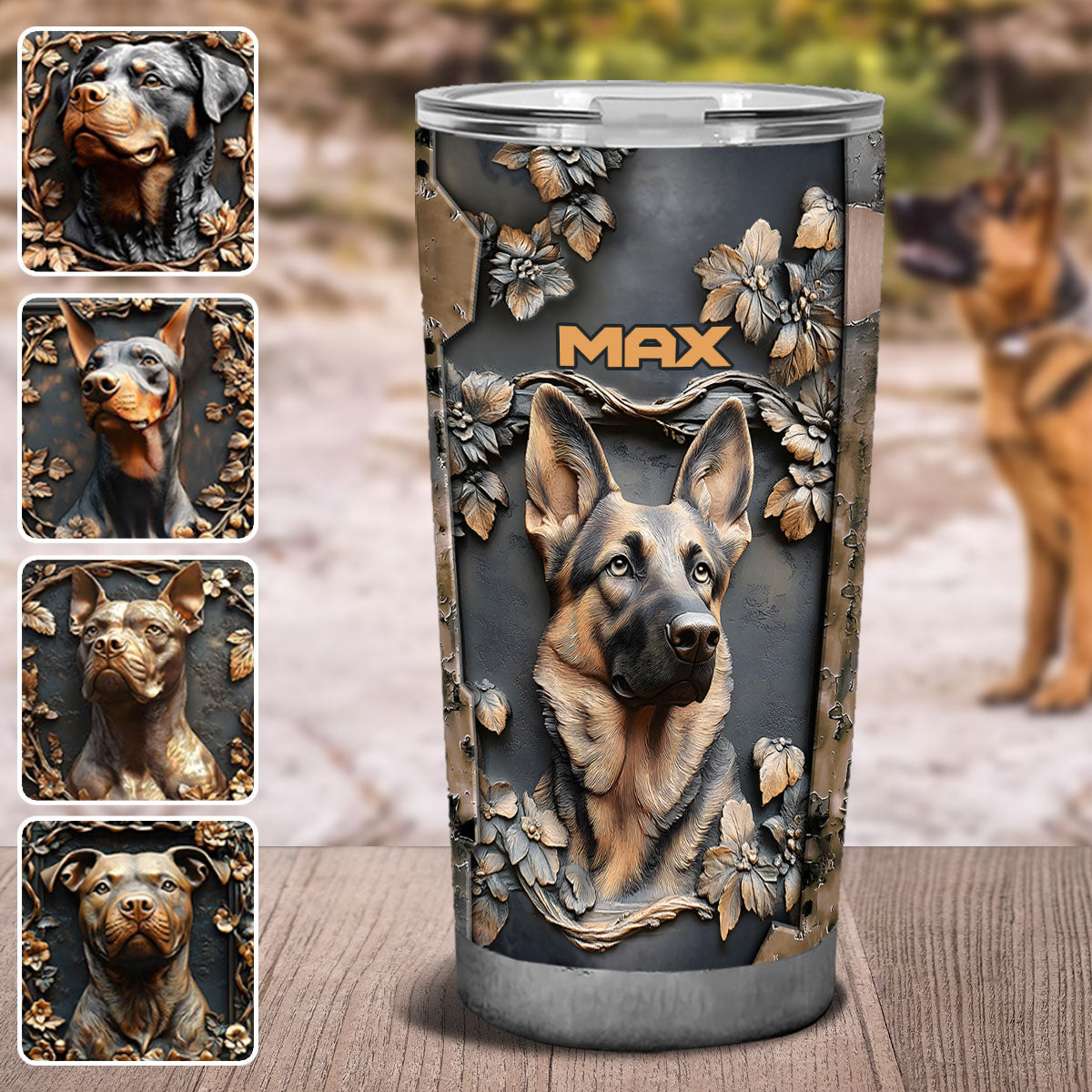 Strong German Shepherd - Personalized Dog Tumbler