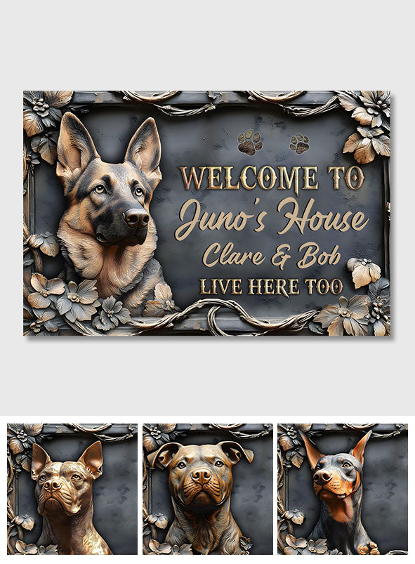 Welcome To Dog's House - Personalized Dog Doormat