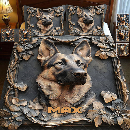 Strong German Shepherd - Personalized Dog Quilt Set