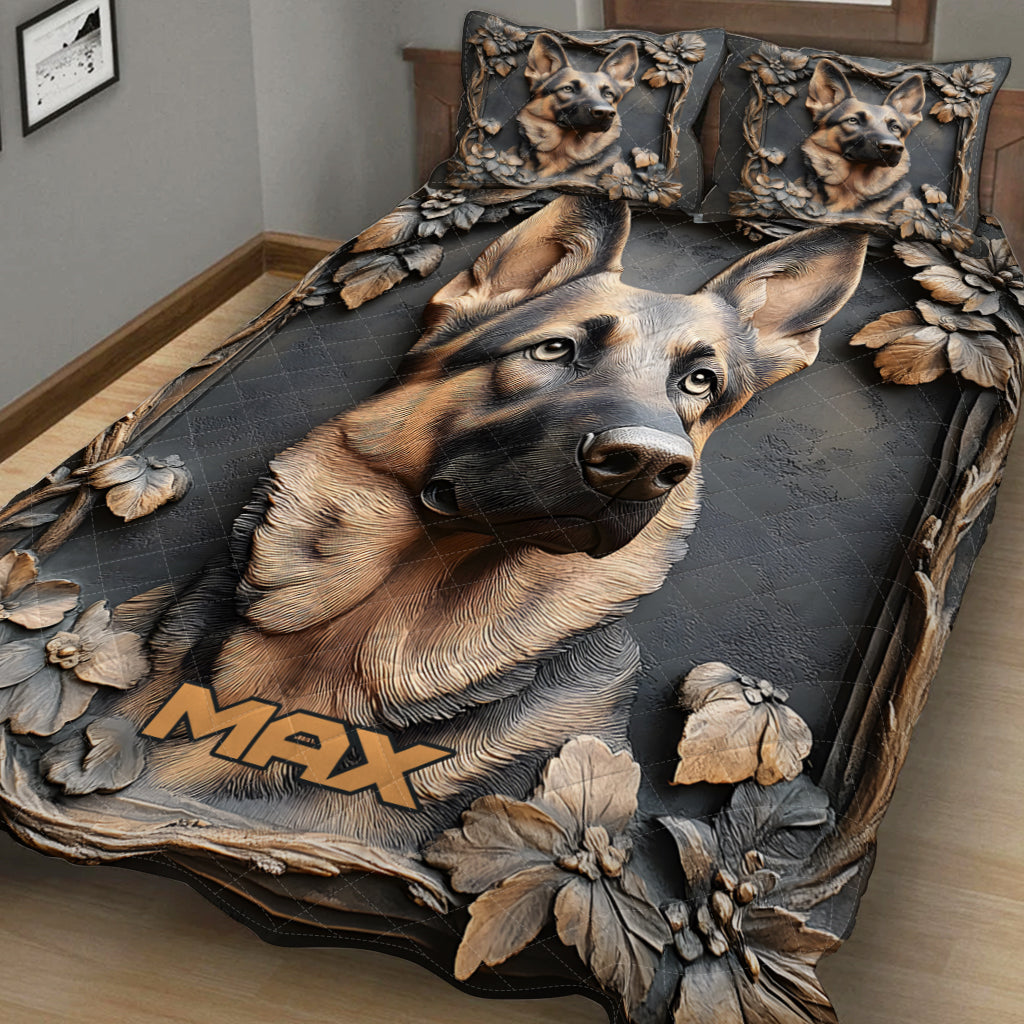 Strong German Shepherd - Personalized Dog Quilt Set