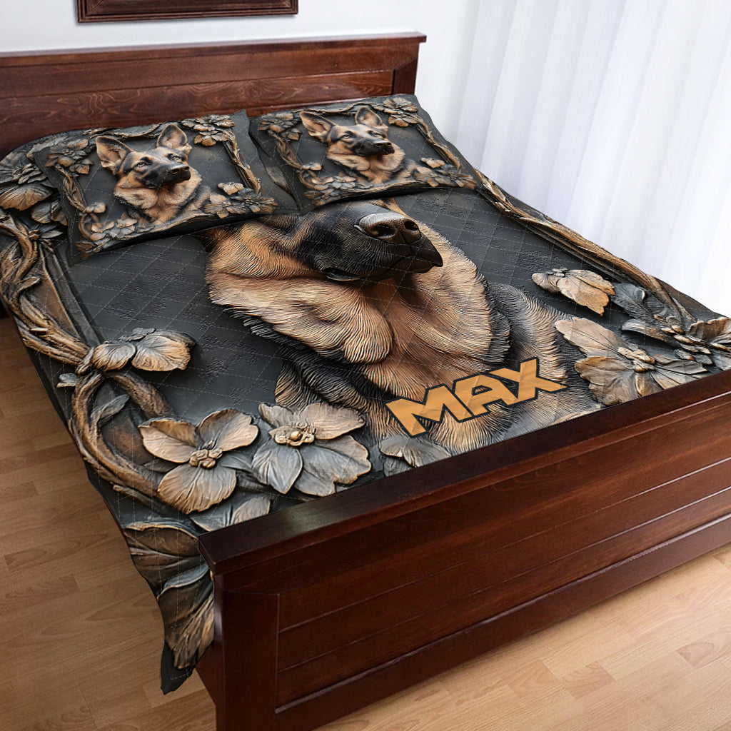 Strong German Shepherd - Personalized Dog Quilt Set