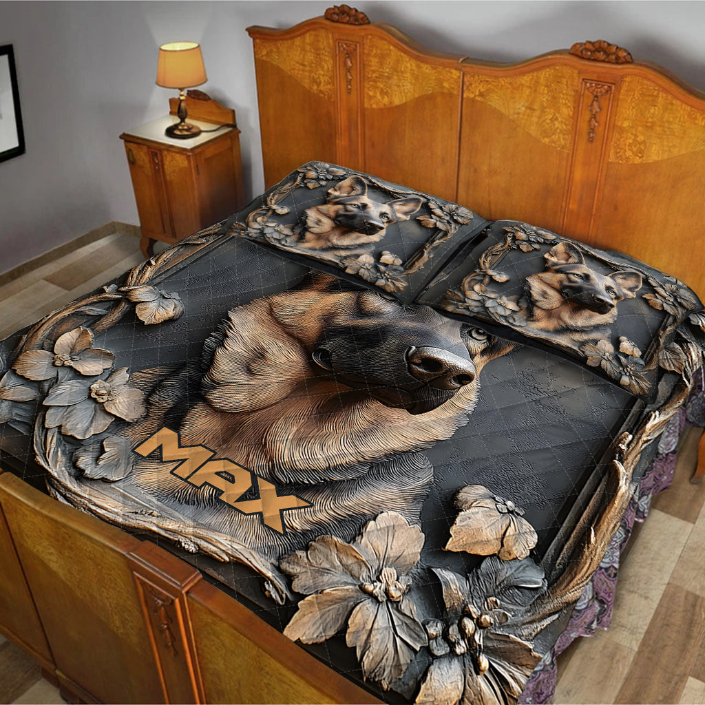 Strong German Shepherd - Personalized Dog Quilt Set