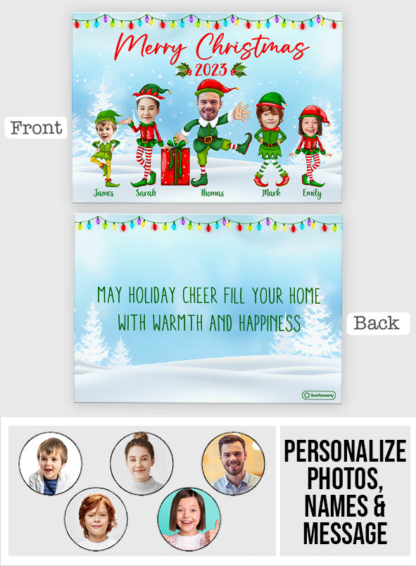 Merry Christmas - Personalized Family Greeting Card