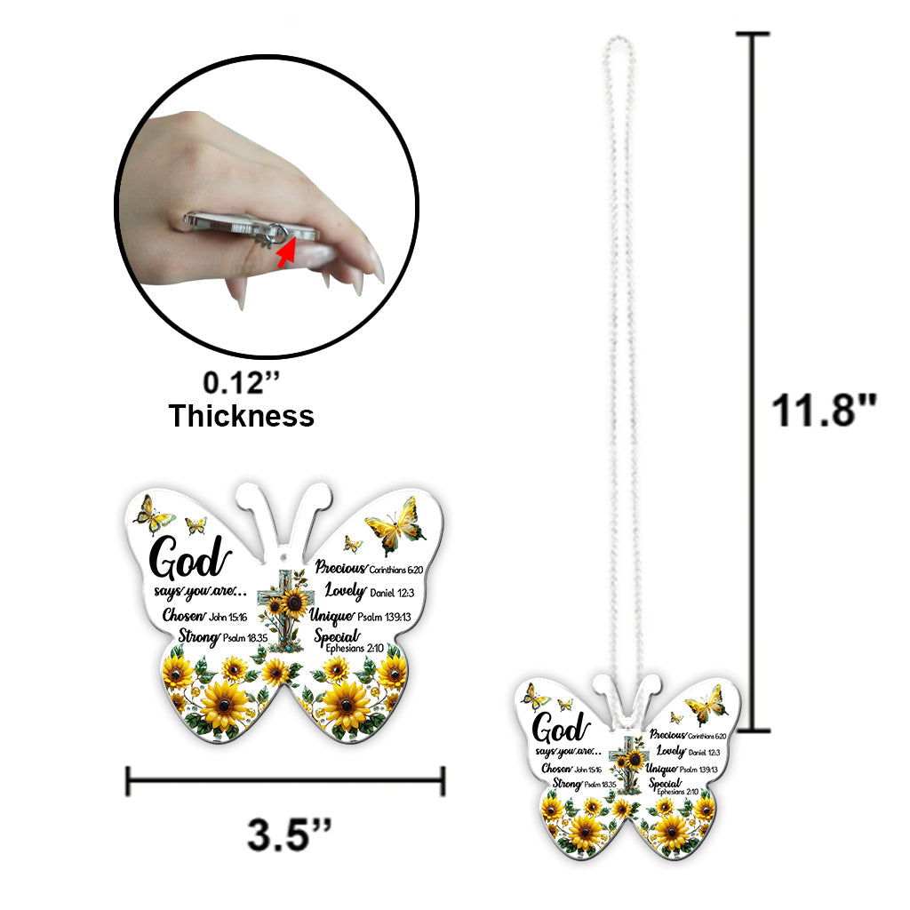 God Says You Are... - Christian Transparent Car Ornament