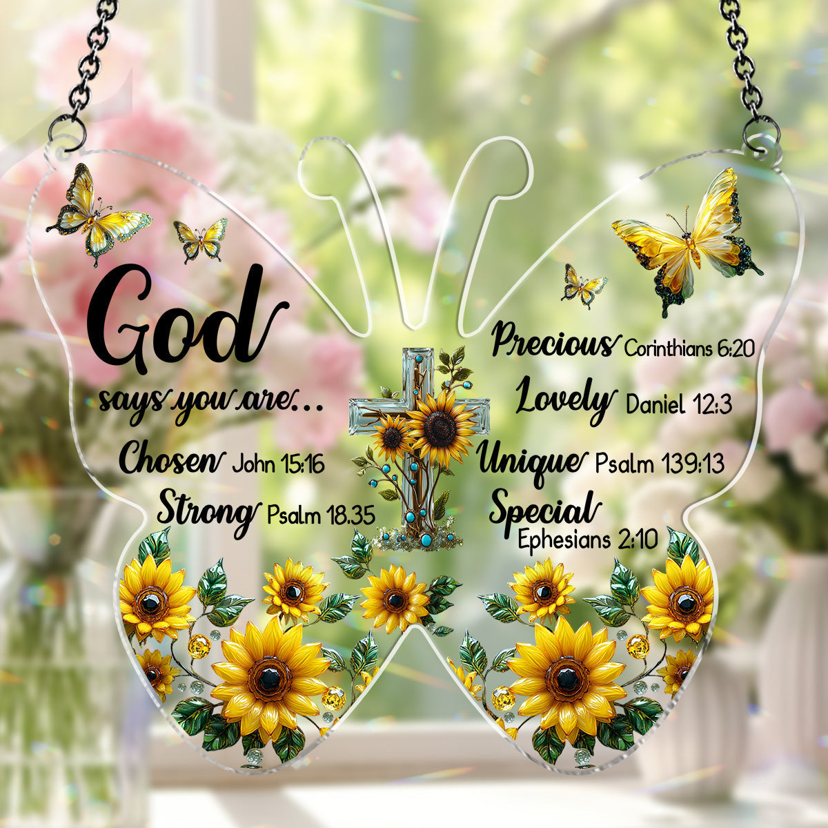 God Says You Are... - Christian Window Hanging Suncatcher Ornament