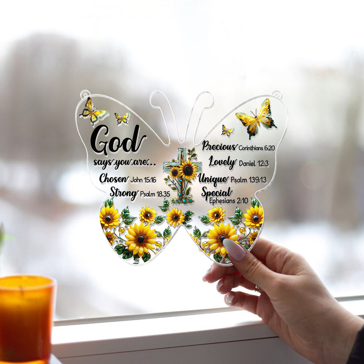 God Says You Are... - Christian Window Hanging Suncatcher Ornament