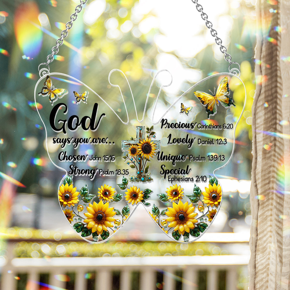 God Says You Are... - Christian Window Hanging Suncatcher Ornament