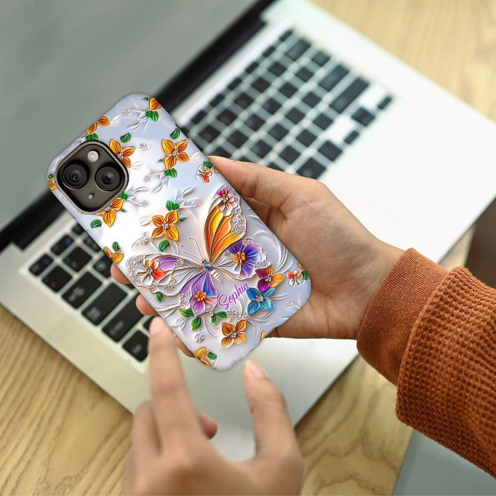 Stunning Butterfly Bee Dragonfly - Personalized Butterfly Full Print Phone Case
