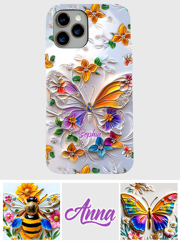 Stunning Butterfly Bee Dragonfly - Personalized Butterfly Full Print Phone Case