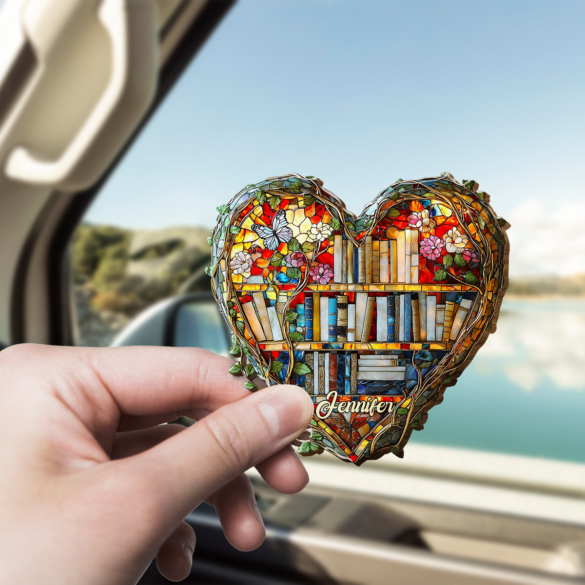 Just A Girl Who Loves Books - Personalized Book Shaped Car Visor Clip