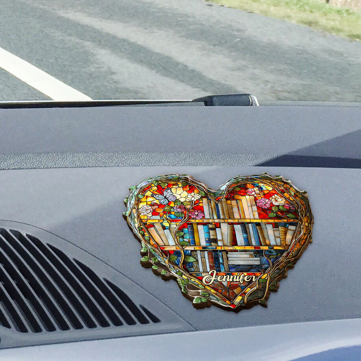 Just A Girl Who Loves Books - Personalized Book Shaped Car Visor Clip