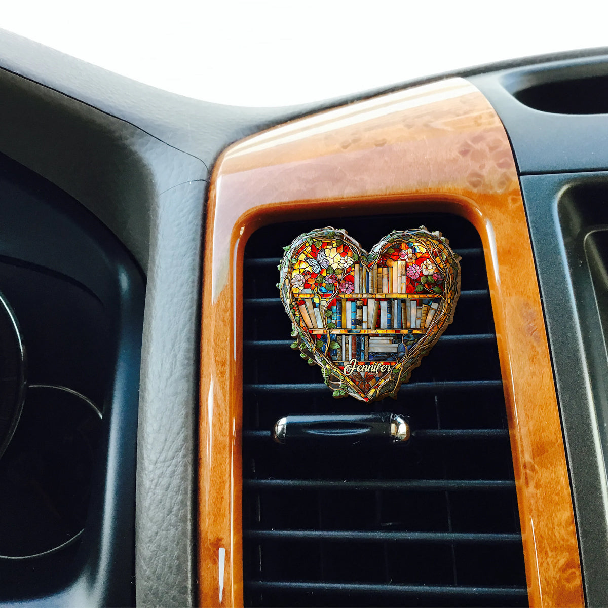 Just A Girl Who Loves Books - Personalized Book Shaped Car Visor Clip