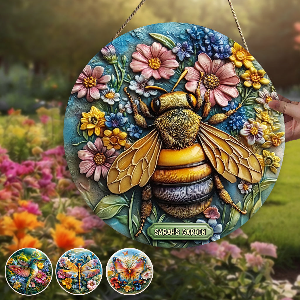 Beautiful Garden - Personalized Gardening Round Wood Sign