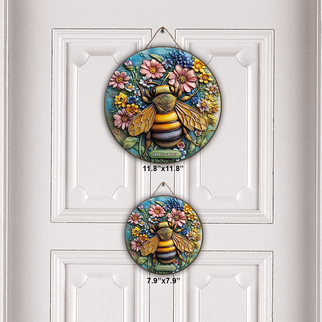 Beautiful Garden - Personalized Gardening Round Wood Sign