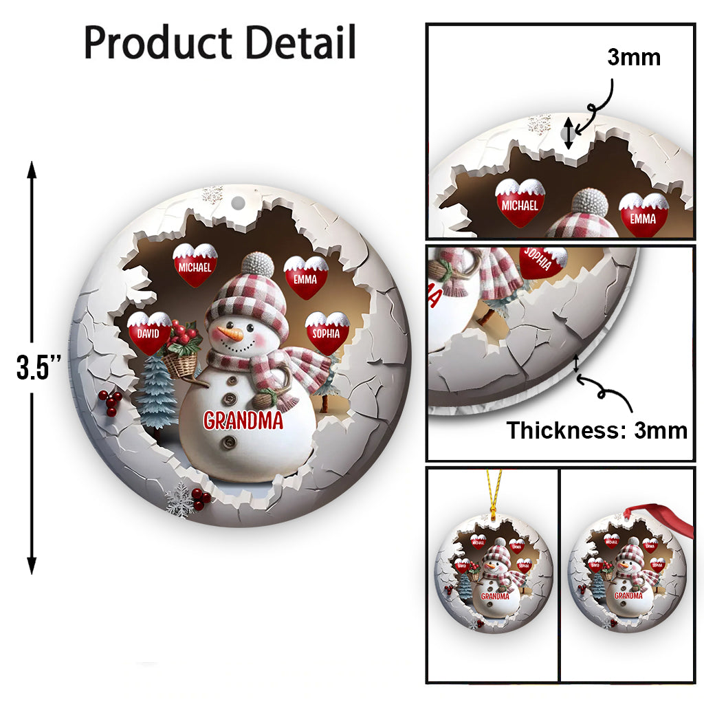 Cute Snow-grandma - Personalized Grandma Ornament