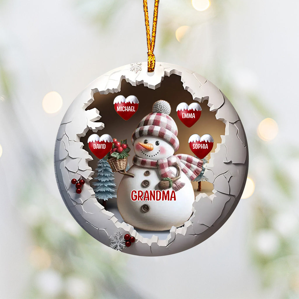 Cute Snow-grandma - Personalized Grandma Ornament