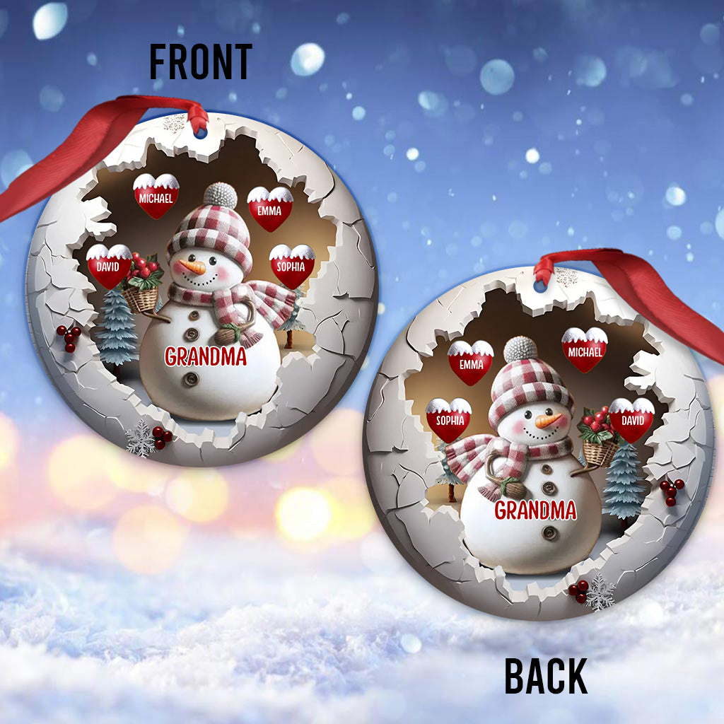 Cute Snow-grandma - Personalized Grandma Ornament