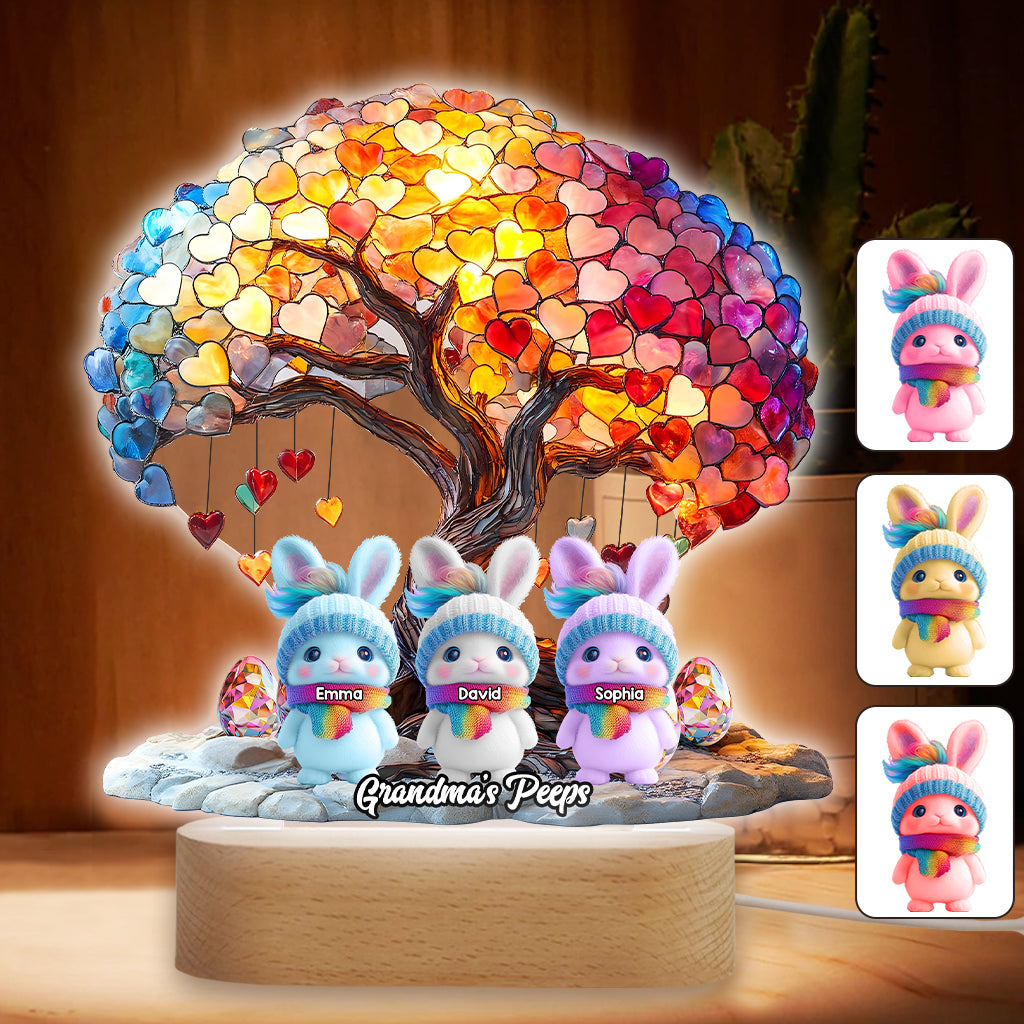 Grandma's Peeps - Personalized Grandma Shaped Plaque Light Base