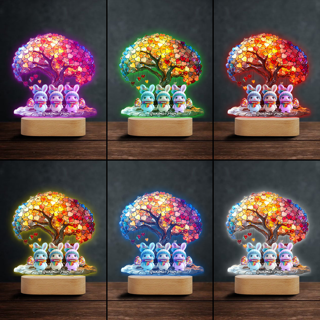 Grandma's Peeps - Personalized Grandma Shaped Plaque Light Base