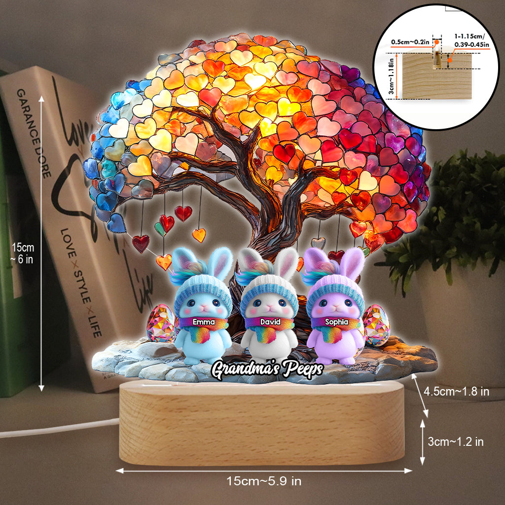 Grandma's Peeps - Personalized Grandma Shaped Plaque Light Base