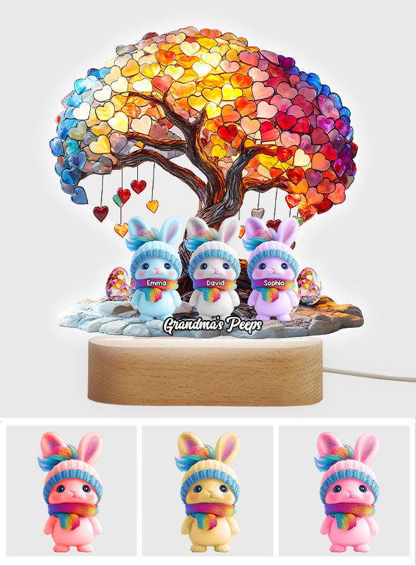 Grandma's Peeps - Personalized Grandma Shaped Plaque Light Base