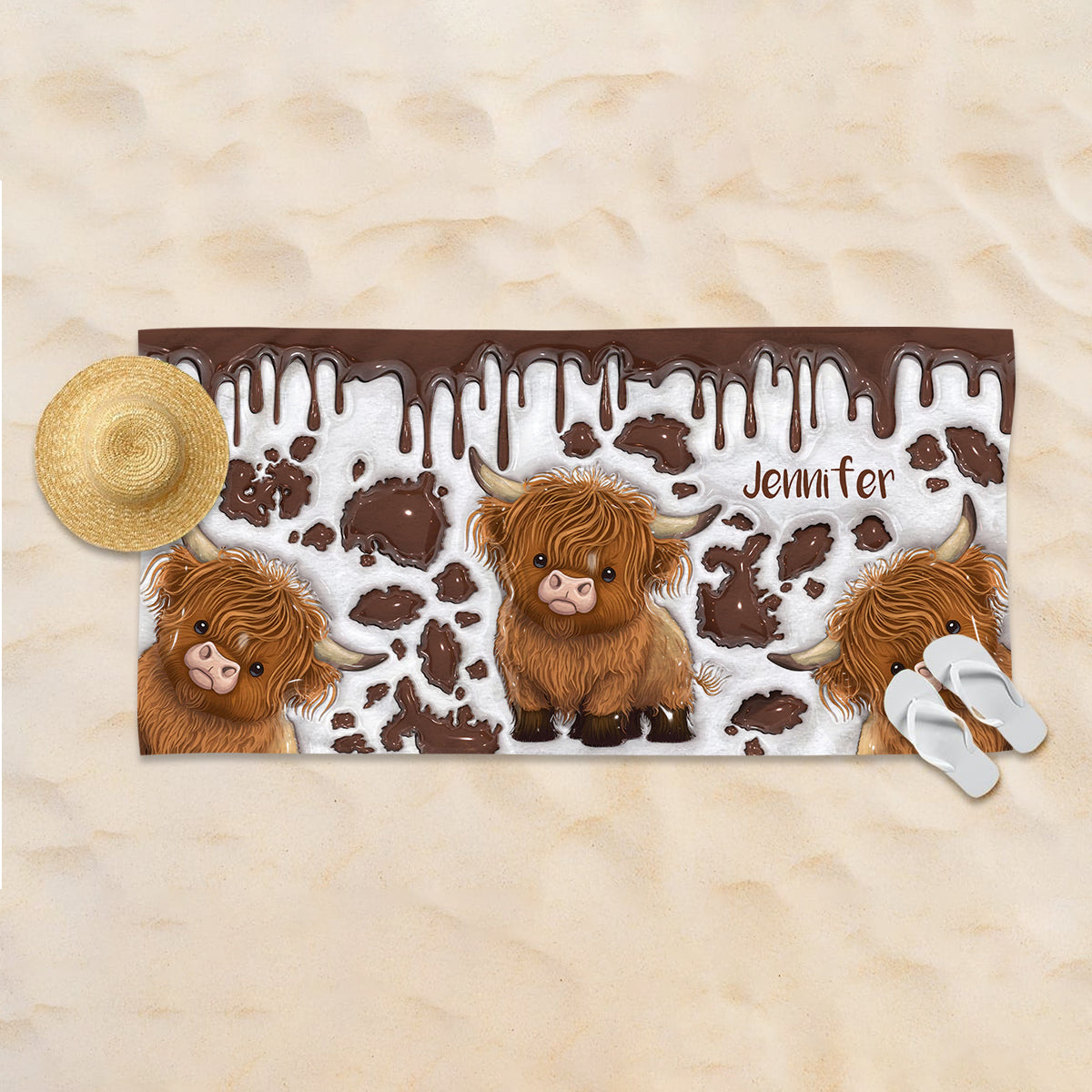 Just A Girl Who Loves Highland Cow - Personalized Highland Cow Quick-dry Beach Towel/ Bath Towel